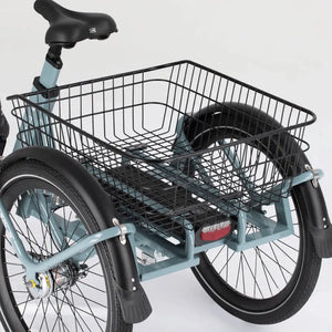 Rear basket of the Aitour Heal Middle Electric Trike 250W designed for extra stRear basket of the Aitour Heal Middle Electric Trike 250W designed for extra storage and convenient cargo transport.orage and convenient cargo transport.