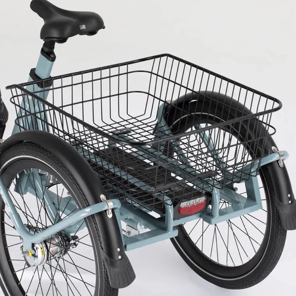 Rear basket of the Aitour Heal Middle Electric Trike 250W designed for extra stRear basket of the Aitour Heal Middle Electric Trike 250W designed for extra storage and convenient cargo transport.orage and convenient cargo transport.