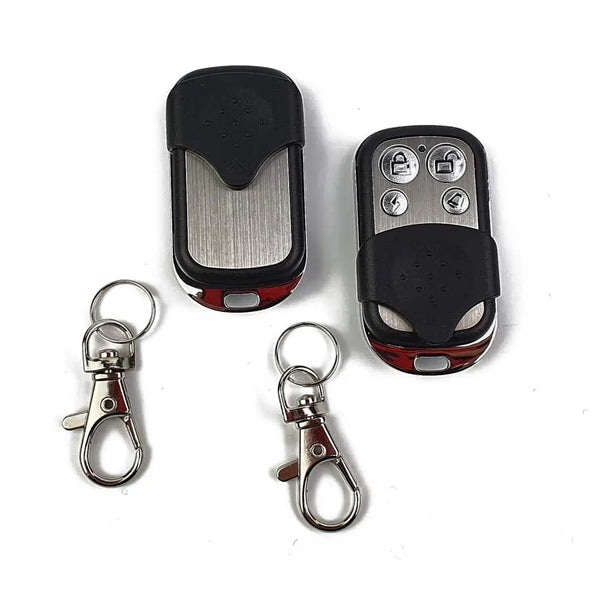 Close-up of remote controls for Big Game Bikes 125dB electric bike horn and alarm.