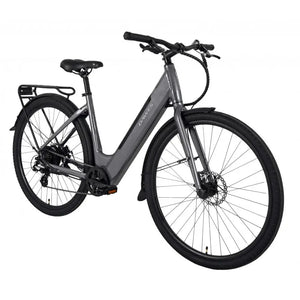 Front angled profile of the Dawes Scenic Low Step electric hybrid bike