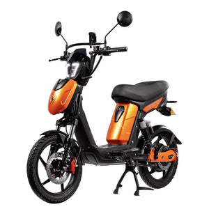 Eskuta SX-250 Series 4 Explorer moped-style electric bike with 250W motor, finished in sleek orange.