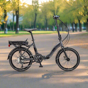 EZEGO Fold Low Step Electric Folding Bike 250W - Matt Metallic Gunmetal