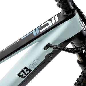 Side view of the EZEGO Trail Destroyer II bike frame highlighting internal cable routing and Trail Destroyer II branding.