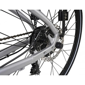 Rear gear system and chain of the Falcon Horizon Crossbar electric hybrid bike.
