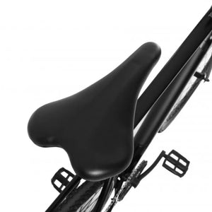 Close-up view of the Falcon Zone Single Speed electric hybrid bike’s saddle