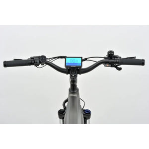 Top-down view of the Revom S1 e-bike handlebars with the digital display screen.