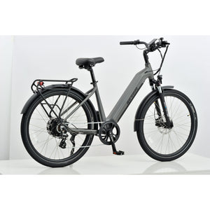 Revom U1 all-terrain electric bike dark grey, angled view with rear rack.