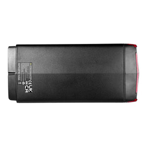 Top view of the Ampere Alter replacement battery showing safety labels and specifications.