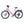 Ampere Deluxe step-through electric city bike in pink shown in full side profile with rear rack and deployed kickstand.