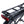 Close-up of the Ampere Deluxe Pro black aluminium rear pannier rack with integrated red reflector light.