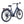 Ampere Deluxe Pro stone blue electric bike from a rear three-quarter angle showing rack mudguards and drivetrain.