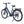 Ampere Deluxe Pro stone blue step-through electric bike from the front showing kickstand deployed and rear rack.