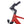 Close-up of the Ampere Hilux Crossbar molton red handlebar stem and brake levers with integrated front light below.
