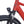 Close-up of the Ampere Hilux Crossbar molton red front fork with mounted LED headlight and suspension detail.