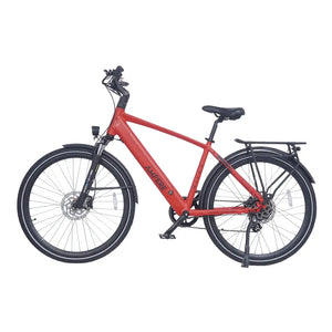 Ampere Hilux Crossbar electric mountain bike in molton red shown in full side profile.