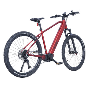 Rear three quarter view of the Ampere X-Trail Pro showing the mid drive motor and cassette