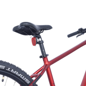 Ampere X-Trail Pro comfort saddle on a black alloy seat post with rear light