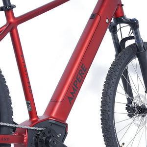 Ampere X-Trail Pro red aluminium frame with Suntour X132 air suspension fork