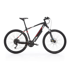 Side view of the Batribike Delta electric hardtail mountain bike in black, featuring a 250W motor and front suspension.