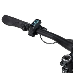 Close up of the small colour display unit mounted on the left side of the Batribike Tour S handlebar.