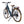 Rear angled view of the Batribike Vista S electric hybrid step-through bike in blue, with rear rack, mudguards, and brown saddle.