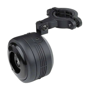 Big Game Bikes 125dB electric bike horn with handlebar mounting bracket.