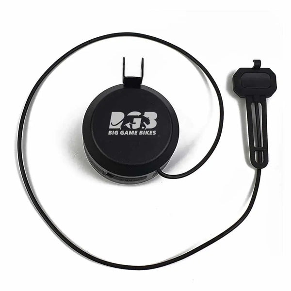 Big Game Bikes 125dB electric bike horn and alarm unit with wired controller.