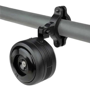 Big Game Bikes 125dB electric bike horn attached to handlebar with clamp mount.