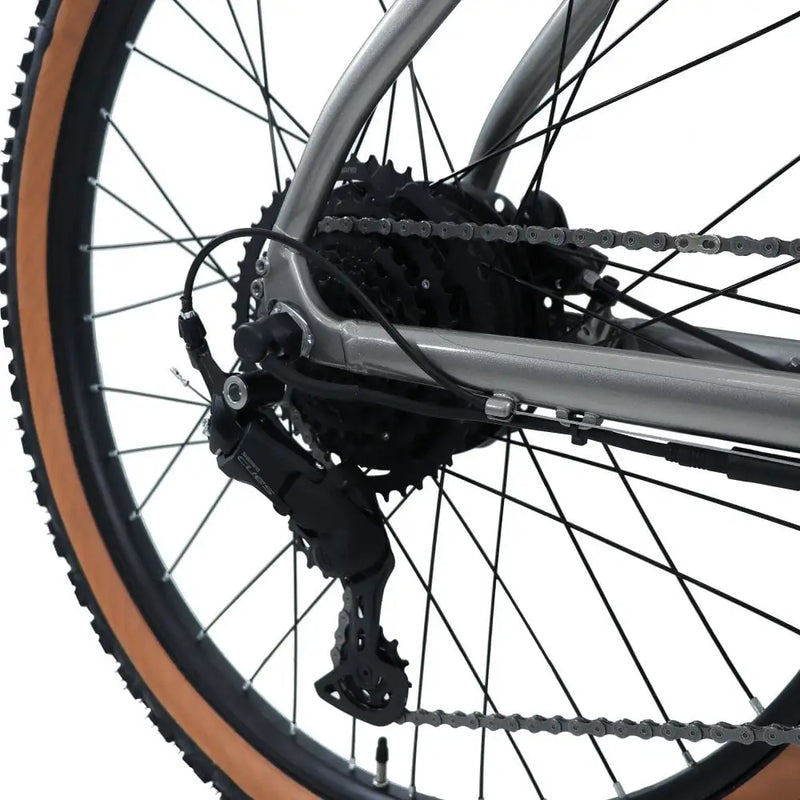 Rear hub motor on the Claud Butler Ridge 2.0 electric mountain bike