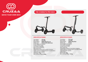 Cruzaa Commuta Pro Max Electric Scooter 550W - Carbon Black