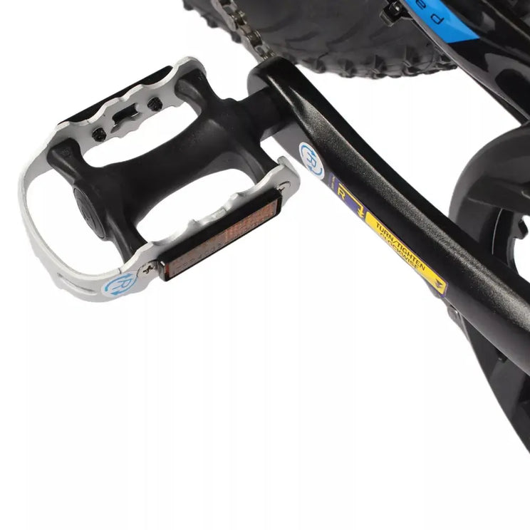 Alloy pedal and crank detail on the Dallingridge Coniston V3 electric mountain bike.