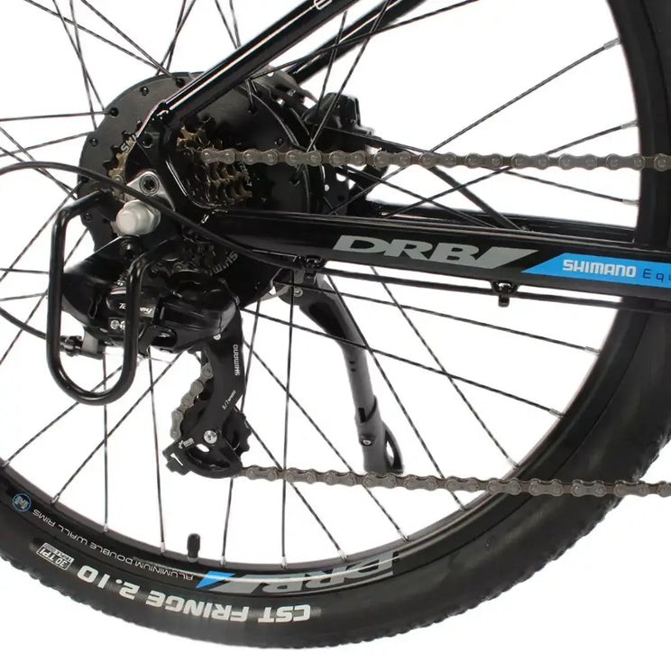 Rear wheel and Shimano drivetrain on the Dallingridge Coniston V3 electric mountain bike.