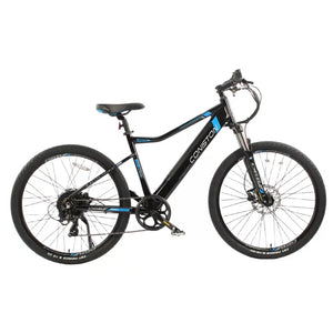 Full side view of the Dallingridge Coniston V3 hardtail electric mountain bike in black and blue.