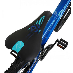 Detail shot of the saddle and pedals on the Dawes Bullet HT 24-inch kids' bike.