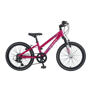 Dawes Paris HT 20-inch children's bike, full side view in hot pink color.