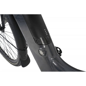 Close-up of the Dawes Scenic Low Step electric hybrid bike battery port