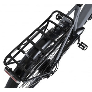 Rear luggage rack with integrated light on the Dawes Spire 2.0 Cues Low Step electric hybrid bike.