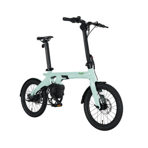 E-Go CarbonLite 3S folding electric bike in Duck Egg, front angled view