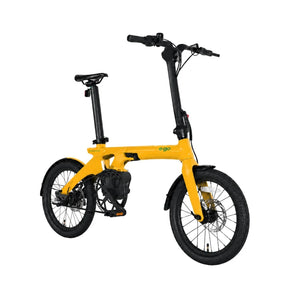 E-Go CarbonLite 3S folding electric bike in Yellow, front angled view