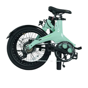 E-Go CarbonStep folding e-bike fully folded for storage