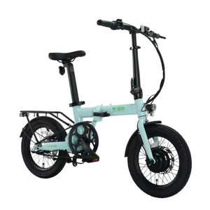 Angled view of the E-Go Lite 3S folding electric bike, showcasing its compact commuter design.