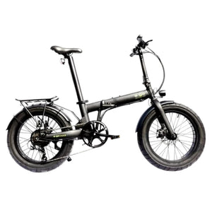 Side profile of the metallic black E-Go Max+ electric bike.