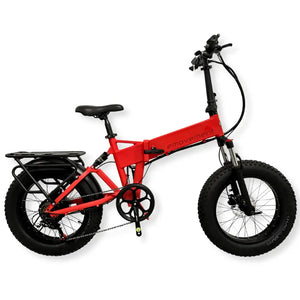 Side view of the EMovement Panther V4.2 folding electric bike with fat tyres and rear suspension.