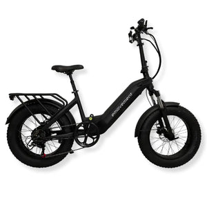 Full side profile of the E Movement Raven electric bike in black.