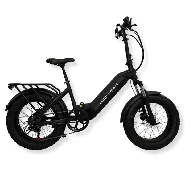 Full side profile of the E Movement Raven electric bike in black.