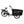Side view of the EMU Cargo Box Electric Trike 250W in black with dual front wheels and rear cargo rack.