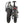 The folded Emu Fat Tyre electric bike seen from behind showing how compact it becomes