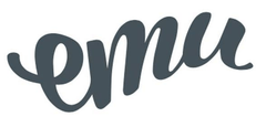 Emu logo on a white background.