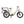 Beige Emu electric longtail bike with a cargo rack and kids seat on a white background