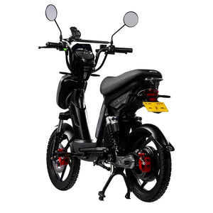 Eskuta SX-250 Classic electric bike in Gloss Grey, rear three quarter view